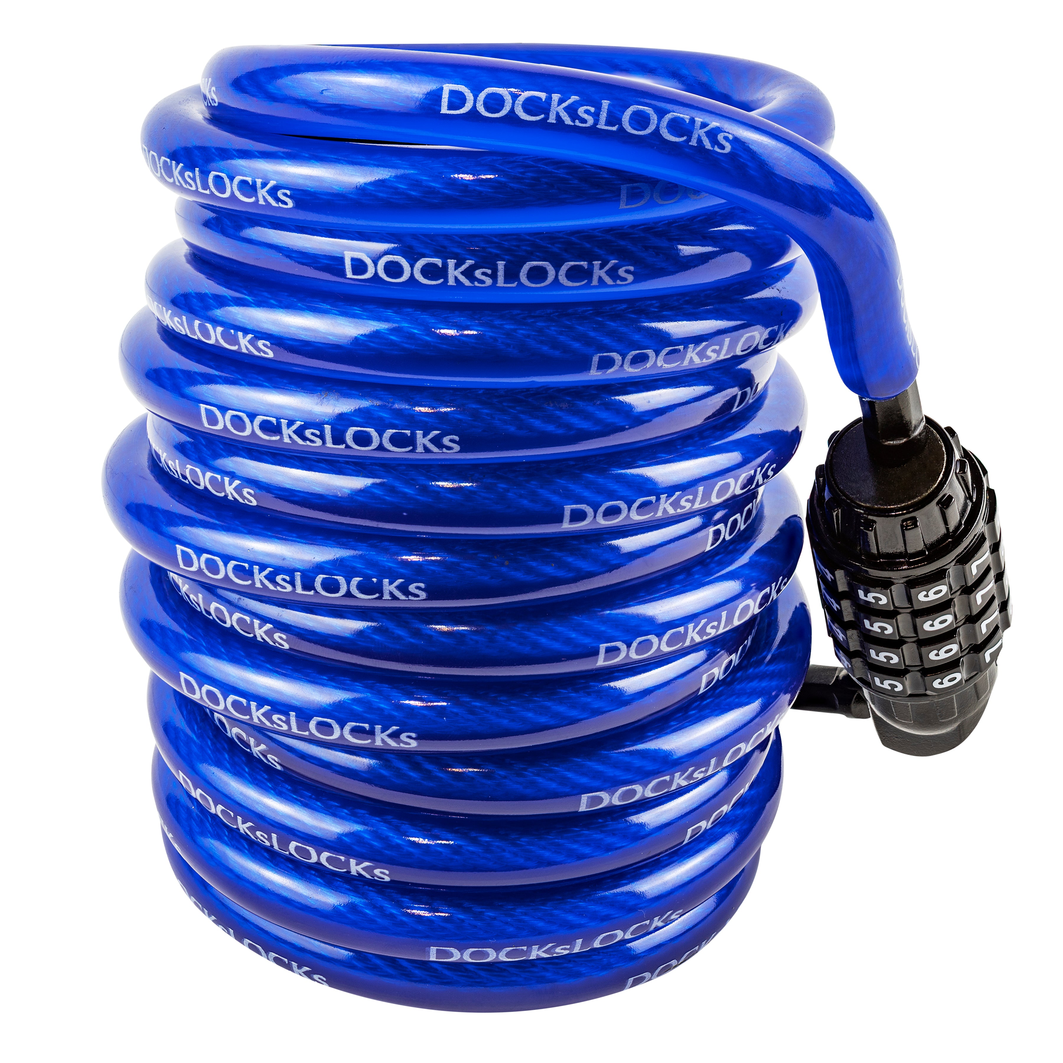 DocksLocks® Anti-Theft Weatherproof Coiled Security Cable with Re-sett