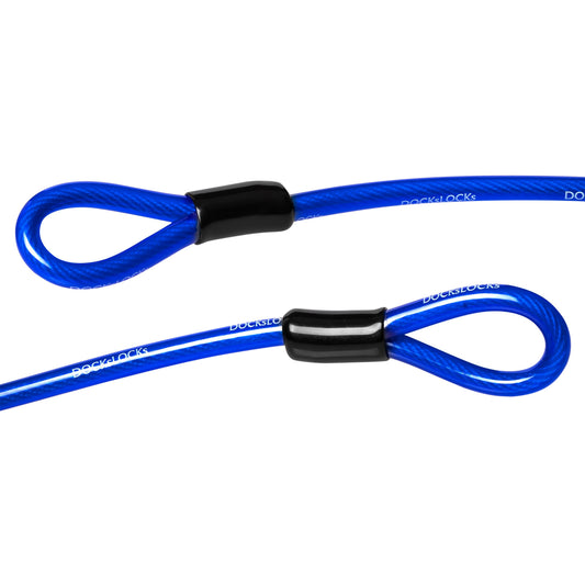 DocksLocks security cable laid out full length with looped ends