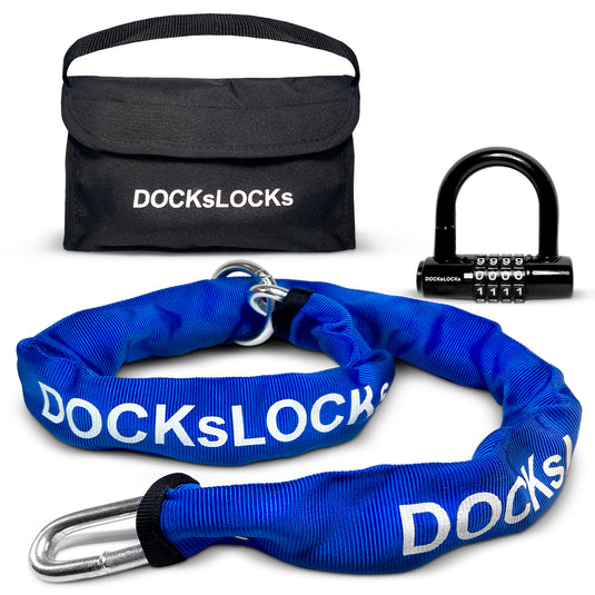 DocksLocks cut-proof 8mm chrome-alloy security chain with U-lock