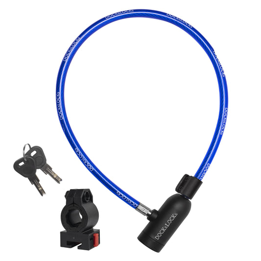 DocksLocks® Bike and Scooter Security Cable Lock with Key Lock and Mounting Bracket (2' or 4')