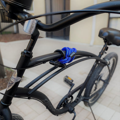 Câble de sécurité enroulé antivol DocksLocks® résistant aux intempéries avec extrémités en boucle et cadenas en U à anse courte (5', 10', 15', 20' ou 25') 
