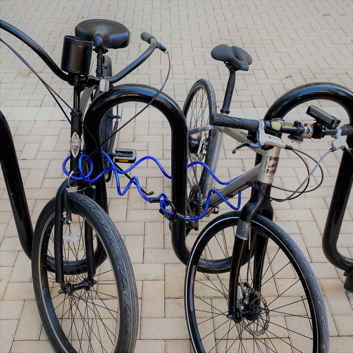 Câble de sécurité enroulé antivol DocksLocks® résistant aux intempéries avec extrémités en boucle et cadenas en U à anse courte (5', 10', 15', 20' ou 25') 