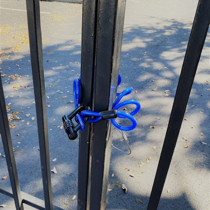 Câble de sécurité enroulé antivol DocksLocks® résistant aux intempéries avec extrémités en boucle et cadenas en U à anse courte (5', 10', 15', 20' ou 25') 